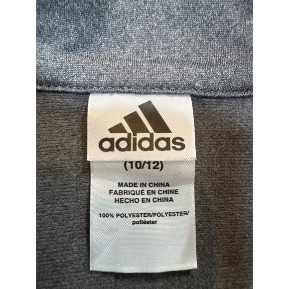 Adidas Youth Full-Zip Gray Jacket Size 10/12 With Pink Logo Design - Picture 2 of 6